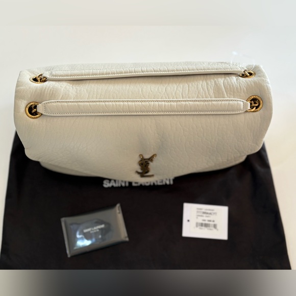 YVES SAINT LAURENT YSL LARGE CALYPSO LEATHER BAG CREMA SOFT NEW - Picture 8 of 16